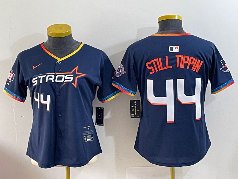 Women 2025 MLB Houston Astros #44 Alvarez black jersey style 18